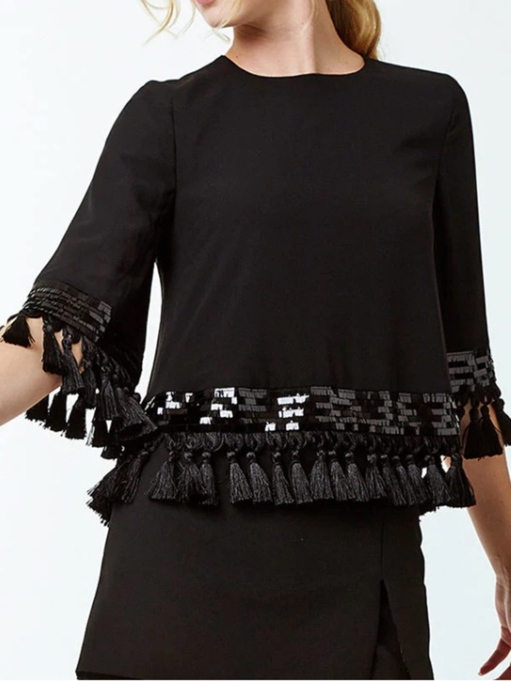 Mestiza Shimmy Shimmy Tassel Top Size XS